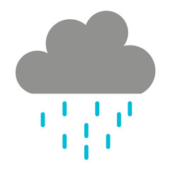 rainy cloud icon vector simple design illustration, weather symbol 