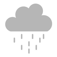 rainy cloud icon vector simple design illustration, weather symbol 