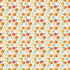 Autumn Pumpkin Patch Seamless Repeating Pattern