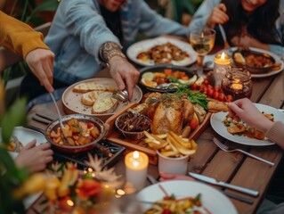 Friendly Gathering at a Festive Table