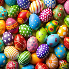 colorful easter eggs background