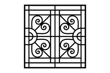 Iron window grill design vector template