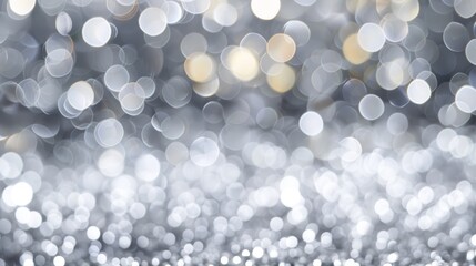 Elegant Bokeh Background with Sparkling Silver and Gray Lights for Corporate Event Banner Design