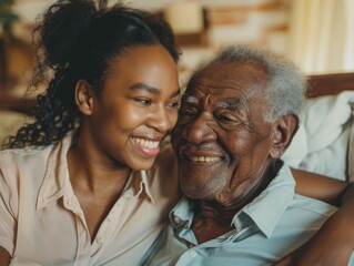 Caring Elderly Woman and Man