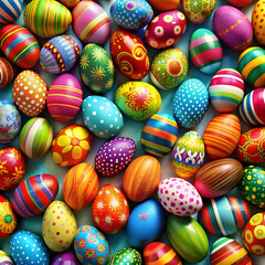 colorful easter eggs background