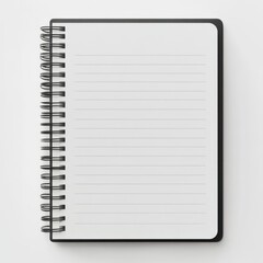 High-resolution spiral notebook mockup with blank pages on a white background