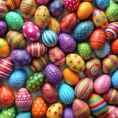colorful easter eggs background