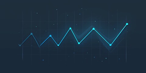 Fototapeta premium Simple Line Graph with Upwar
