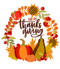 Happy Thanksgiving day greeting card 