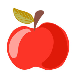 Red apple with leaf isolated on transparent background