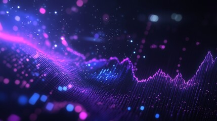 Digital trading chart background in blue and purple reflecting the stock market concept
