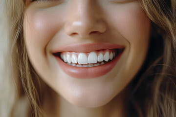 Fototapeta premium Bright and Beautiful Female Smile with Joyful Expression