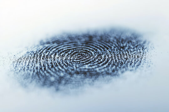 Forensic Fingerprint Impression on Clean White Surface