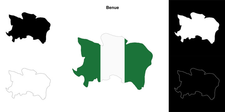Benue state outline map set
