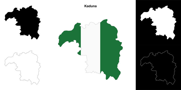 Kaduna state outline map set
