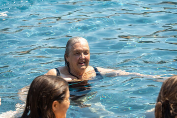 playing in the pool 