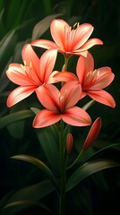 Fototapeta premium Realistic, high-definition close-up of a Grand Crinum Lily showing its elegant structure image