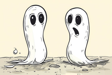 Sperm Cartoon Characters with Comical Expressions
