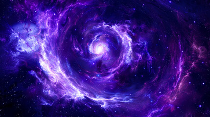 Obraz premium A mesmerizing abstract galaxy illustration featuring swirling stars and vibrant purple hues, evoking sense of wonder and cosmic beauty