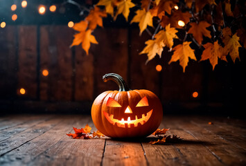 halloween pumpkin on a wooden background