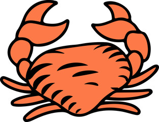 Crab sea food hand drawn design