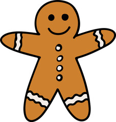 gingerbread man isolated on white