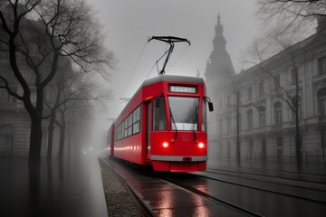 Sleek minimalist design of an empty tram interior showcasing modern public transport aesthetics