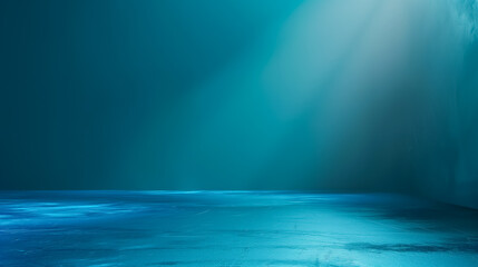 Obraz premium dark blue and cyan gradient studio background