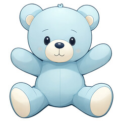 Blue Teddy Bear Toy on a transparent background
