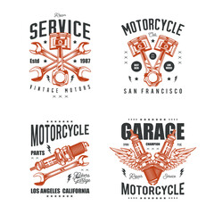 Set of retro posters. Original vector illustration in vintage style. T-shirt design.