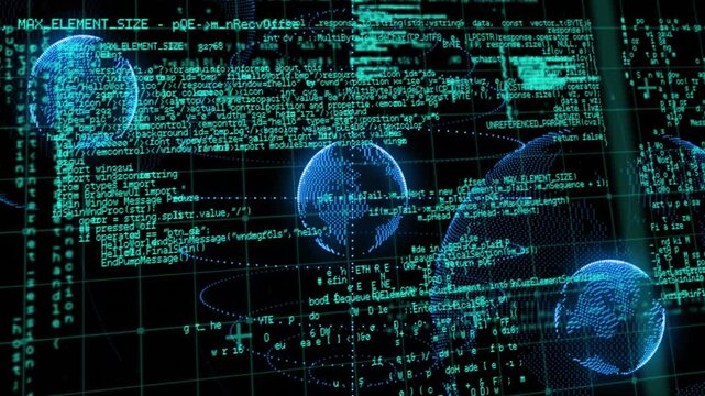 Animation of spots and globes over data processing