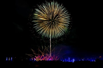 Fireworks display on the eve of the feast of Our Lady of Mount Carmel, Zurrieq, Malta - tal-Karmnu.