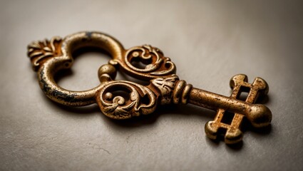 Antique Elegance: Ornate Bronze Key