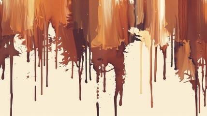 Fototapeta premium Abstract Paint Drips in Warm Earth Tones like Artistic representation of a coffee shop menu