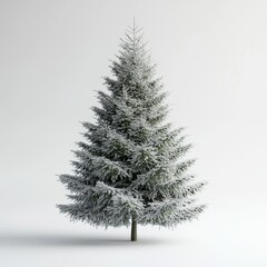 Fototapeta premium Snow-covered Christmas tree with natural design isolated on a light background