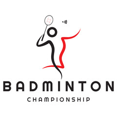 Modern Badminton logo design with Dynamic Shuttlecock and Racket, for championship, sport, sports shop, badminton school, business, company, tournament