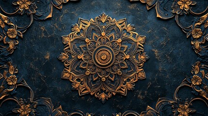 wall with mandala ornamental 