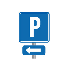 road sign icon, parking lot over there. suitable for poster use and web icon	
