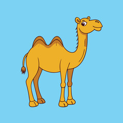 camel Vector Cartoon Illustration. Animal Design Isolated.