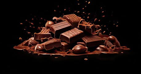 a cupcake with chocolate on it and a piece of chocolate on the top World chocolate day social media