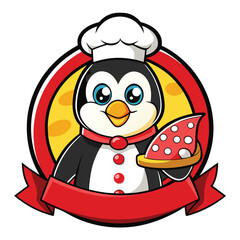 Penguin chef with a chef hat-Cartoon character design