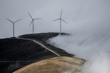 Panoramic view of Windmill farm in Spain, Picón Blanco.