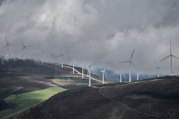 Panoramic view of Windmill farm in Spain, Picón Blanco.