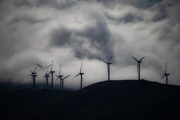 Panoramic view of Windmill farm in Spain, Picón Blanco.