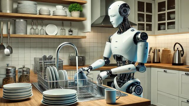 Robot Handles Household Chores in the Kitchen