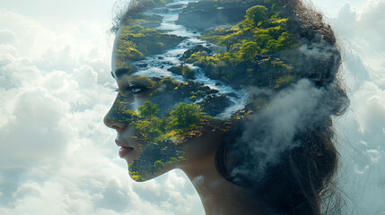 Unity of Human and Nature: Transforming Face and Landscape in Dynamic Art