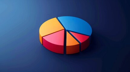 Fototapeta premium Vibrant Pie Chart Segments Depicting Progress and Success