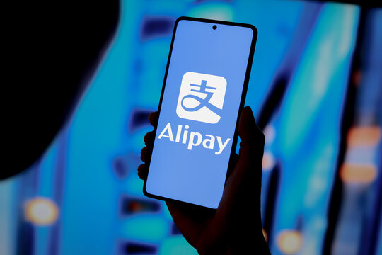 September 11, 2024, Paraguay. In this photo illustration, the Alipay logo is displayed on a smartphone screen.