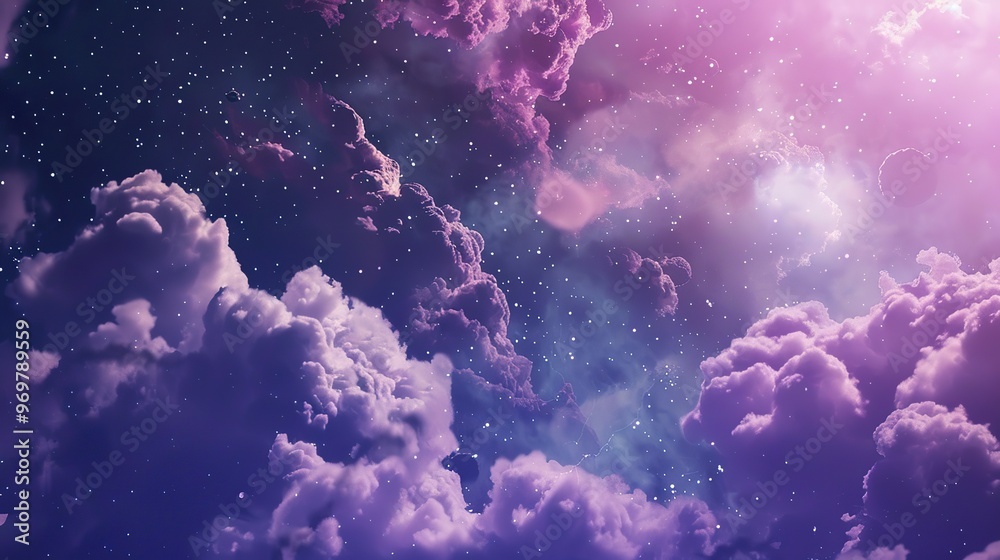 Wall mural pink_cosmos_night_sky_space_background