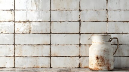 41. Vintage subway tile pattern with a slightly distressed finish for a charming, retro look